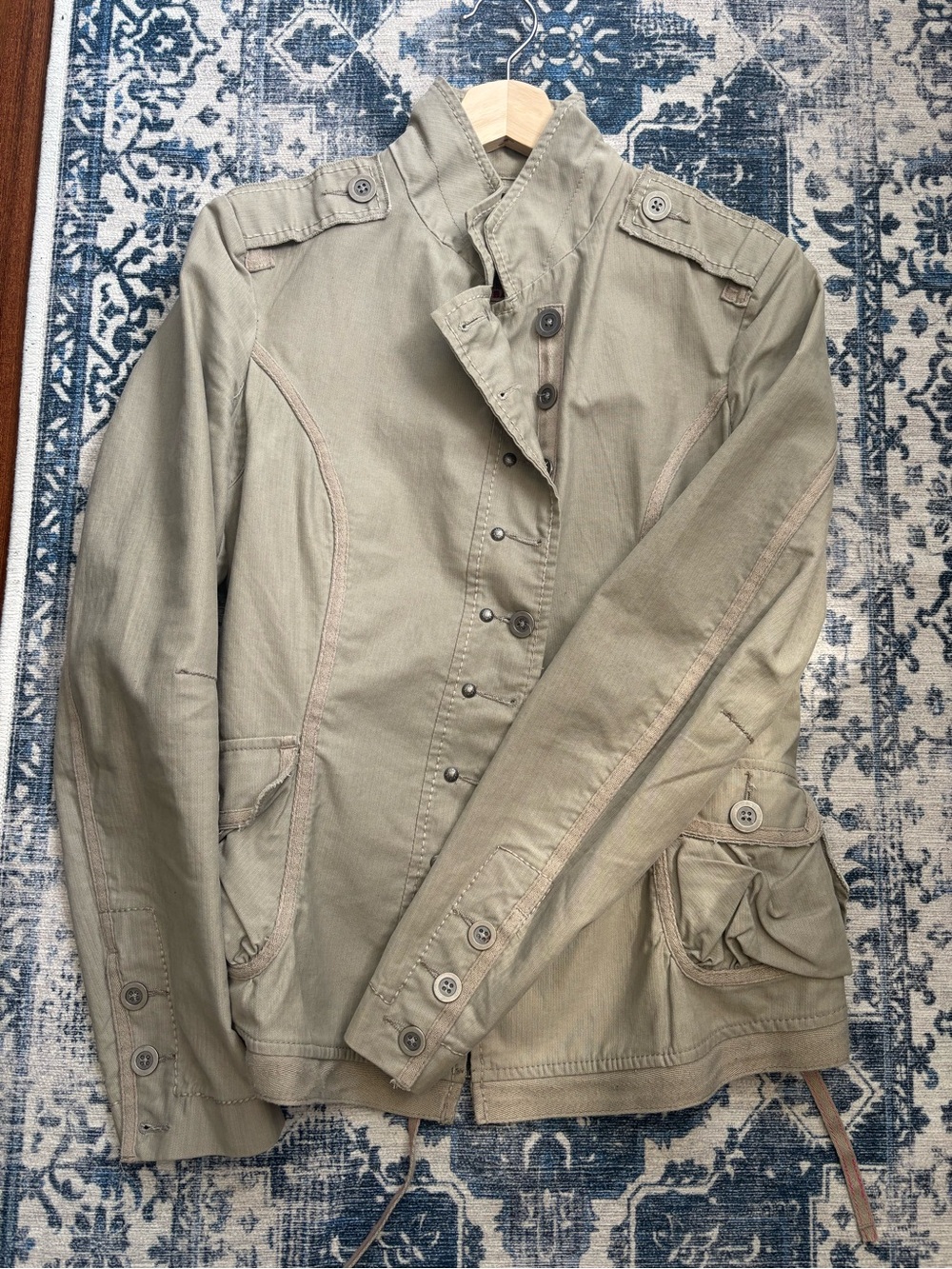 Women’s green Military-Style Cotton Jacket Marithé + François Girbaud